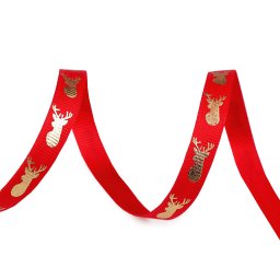 Karácsonyi ripsz szalag rénszarvas 10 mm grosgrain