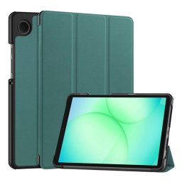 Tok álló, bőr hatású (aktív FLIP, oldalra nyíló, TRIFOLD, asztali tartó) SÖTÉTZÖLD Samsung Galaxy Tab A11 LTE (SM-X135), Galaxy Tab A11 WIFI (SM-X130)