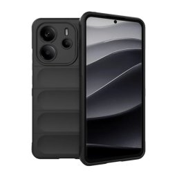 Szilikon telefonvédő (ütésállóság, kameravédő, 3D) FEKETE Xiaomi Redmi Note 14 4G