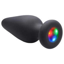Booty Sparks - szilikon világító butt plug, anál plug (fekete)