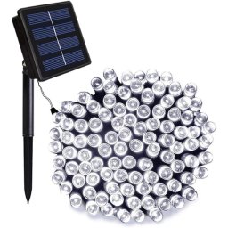 ProGarden 100 LED-es napelemes kerti fényfüzér, hideg fehér, 10 m