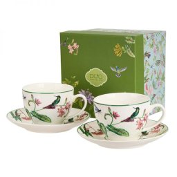 Madaras porcelán csésze aljjal - 270 ml - 2 személyes készlet díszdobozban