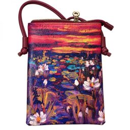 Monet válltáska - kisméretű 20x15 cm - Tavirózsa - narancssárga/barna