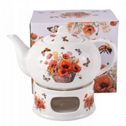 Pipacsos porcelán teáskanna melegítővel - 1,2 literes - Poppies