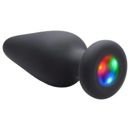 Booty Sparks - szilikon világító butt plug, anál plug (fekete)