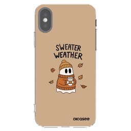Átlátszó szilikon tok az alábbi mobiltelefonokra Apple iPhone X/XS - Sweater ghost