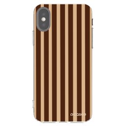 Átlátszó szilikon tok az alábbi mobiltelefonokra Apple iPhone X/XS - Brown lines