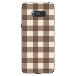 Átlátszó szilikon tok az alábbi mobiltelefonokra Samsung Galaxy S8 G950F - Brown grid
