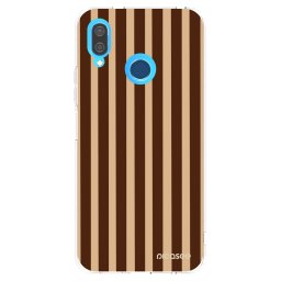 Átlátszó szilikon tok az alábbi mobiltelefonokra Huawei P20 Lite - Brown lines