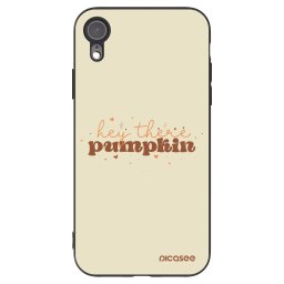 Fekete szilikon tok az alábbi mobiltelefonokra Apple iPhone XR - Hey there pumpkin