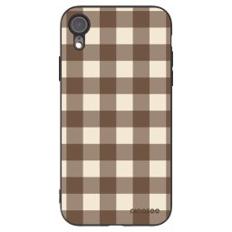 Fekete szilikon tok az alábbi mobiltelefonokra Apple iPhone XR - Brown grid