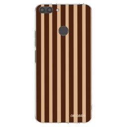 Átlátszó szilikon tok az alábbi mobiltelefonokra Huawei P Smart - Brown lines