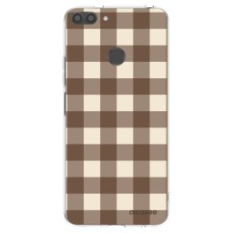 Átlátszó szilikon tok az alábbi mobiltelefonokra Huawei P Smart - Brown grid