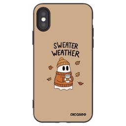 Fekete szilikon tok az alábbi mobiltelefonokra Apple iPhone X/XS - Sweater ghost