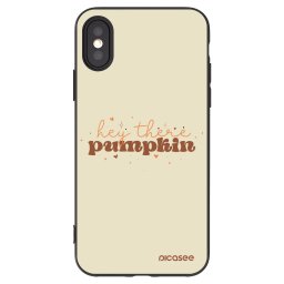 Fekete szilikon tok az alábbi mobiltelefonokra Apple iPhone X/XS - Hey there pumpkin