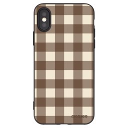 Fekete szilikon tok az alábbi mobiltelefonokra Apple iPhone X/XS - Brown grid