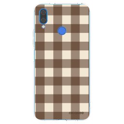 Átlátszó szilikon tok az alábbi mobiltelefonokra Huawei Nova 3i - Brown grid