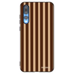 Fekete szilikon tok az alábbi mobiltelefonokra Huawei P20 Pro - Brown lines