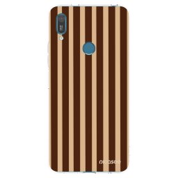 Átlátszó szilikon tok az alábbi mobiltelefonokra Huawei Y7 2019 - Brown lines