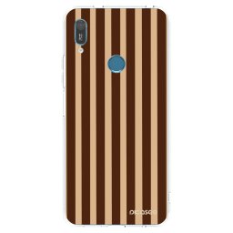 Átlátszó szilikon tok az alábbi mobiltelefonokra Huawei Y6 2019 - Brown lines