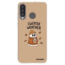 Átlátszó szilikon tok az alábbi mobiltelefonokra Huawei P30 Lite - Sweater ghost