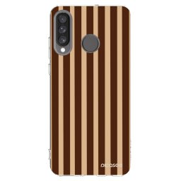 Átlátszó szilikon tok az alábbi mobiltelefonokra Huawei P30 Lite - Brown lines
