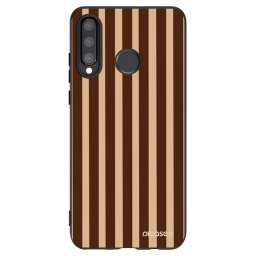 Fekete szilikon tok az alábbi mobiltelefonokra Huawei P30 Lite - Brown lines