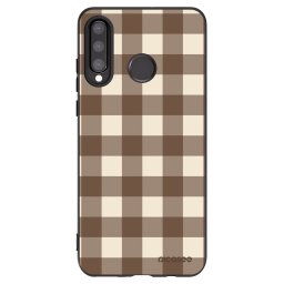 Fekete szilikon tok az alábbi mobiltelefonokra Huawei P30 Lite - Brown grid