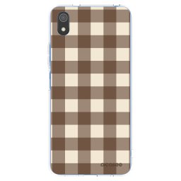 Átlátszó szilikon tok az alábbi mobiltelefonokra Xiaomi Redmi 7A - Brown grid