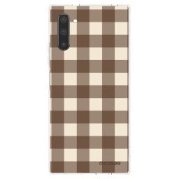 Átlátszó szilikon tok az alábbi mobiltelefonokra Samsung Galaxy Note 10 N970F - Brown grid