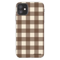 Átlátszó szilikon tok az alábbi mobiltelefonokra Apple iPhone 11 - Brown grid