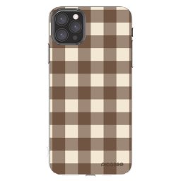 Átlátszó szilikon tok az alábbi mobiltelefonokra Apple iPhone 11 Pro Max - Brown grid