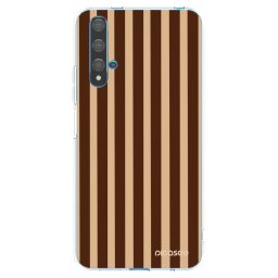 Átlátszó szilikon tok az alábbi mobiltelefonokra Huawei Nova 5T - Brown lines
