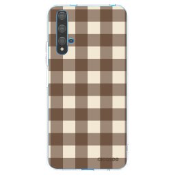 Átlátszó szilikon tok az alábbi mobiltelefonokra Huawei Nova 5T - Brown grid