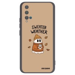 Fekete szilikon tok az alábbi mobiltelefonokra Huawei Nova 5T - Sweater ghost