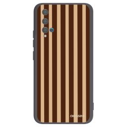 Fekete szilikon tok az alábbi mobiltelefonokra Huawei Nova 5T - Brown lines