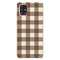 Átlátszó szilikon tok az alábbi mobiltelefonokra Samsung Galaxy A71 A715F - Brown grid