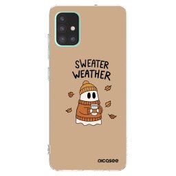 Átlátszó szilikon tok az alábbi mobiltelefonokra Samsung Galaxy A51 A515F - Sweater ghost