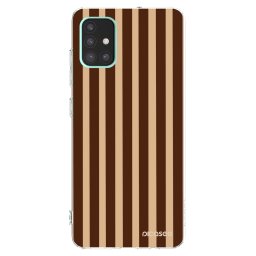 Átlátszó szilikon tok az alábbi mobiltelefonokra Samsung Galaxy A51 A515F - Brown lines