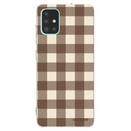 Átlátszó szilikon tok az alábbi mobiltelefonokra Samsung Galaxy A51 A515F - Brown grid