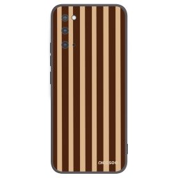 Fekete szilikon tok az alábbi mobiltelefonokra Samsung Galaxy S20 G980F - Brown lines