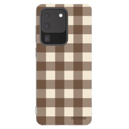 Átlátszó szilikon tok az alábbi mobiltelefonokra Samsung Galaxy S20 Ultra 5G G988F - Brown grid