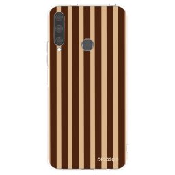 Átlátszó szilikon tok az alábbi mobiltelefonokra Huawei P40 Lite E - Brown lines