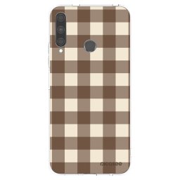 Átlátszó szilikon tok az alábbi mobiltelefonokra Huawei P40 Lite E - Brown grid