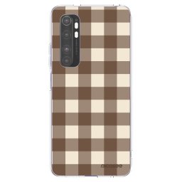 Átlátszó szilikon tok az alábbi mobiltelefonokra Xiaomi Mi Note 10 Lite - Brown grid