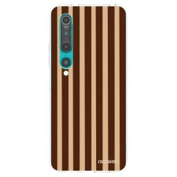 Átlátszó szilikon tok az alábbi mobiltelefonokra Xiaomi Mi 10 - Brown lines