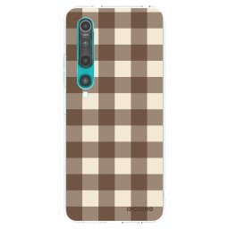 Átlátszó szilikon tok az alábbi mobiltelefonokra Xiaomi Mi 10 - Brown grid