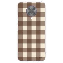 Átlátszó szilikon tok az alábbi mobiltelefonokra Xiaomi Poco F2 Pro - Brown grid