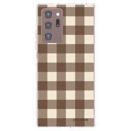 Átlátszó szilikon tok az alábbi mobiltelefonokra Samsung Galaxy Note 20 Ultra - Brown grid