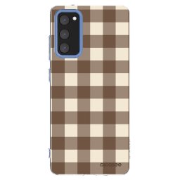Átlátszó szilikon tok az alábbi mobiltelefonokra Samsung Galaxy S20 FE - Brown grid
